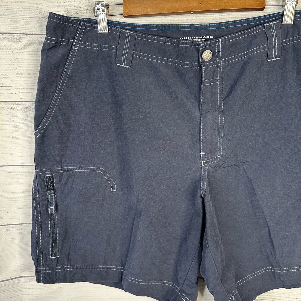 Columbia Mens size 40 9" Inseam Blue Cargo OmniShade Hiking Shorts am4368 - Picture 3 of 6